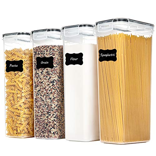 Airtight Food Storage Containers, 4 Pack, 2.8L, Black