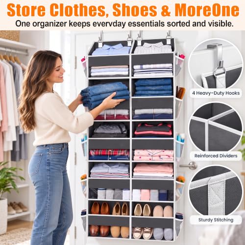 Heavy Duty Over Door Organizer 5 Tiers, 10 Front & 10 Mesh Pockets - view 5
