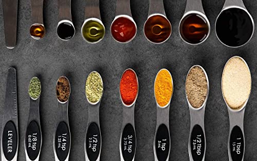 Magnetic Measuring Spoons Set of 7 Stainless Steel Dual Sided Tablespoon - view 7