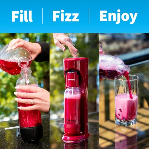 OmniFizz Sparkling Water Maker & Soda Streaming Machine | Carbonates Any Drink | SPECIAL BUNDLE | Includes 60L CO2 Cartridge + Two BPA-Free Bottles (Matte Black) - view 5