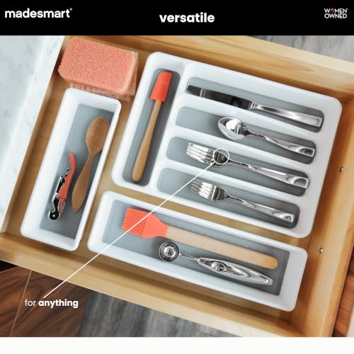 Classic 5 Compartment Compact Silverware Tray, White - view 4