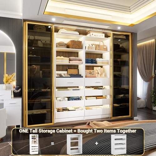 21.3" Closet System with 4 Drawers, Wood Closet Organizer, White - view 3