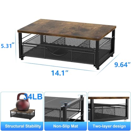 Computer Monitor Stand Riser with Drawer - view 5