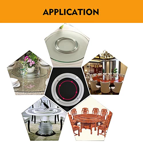 Aluminium Alloy Turntable Bearing, Heavy Duty Swivel Turntable Lazy Susan Rotating Bearing Turntable Round Dining Table Smooth Swivel Plate Hardware, 4" - view 7