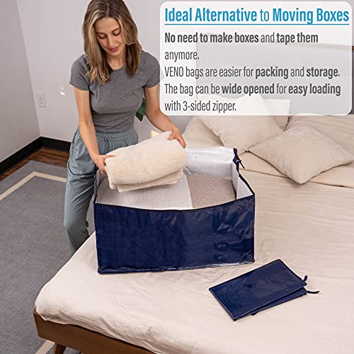 8 Packs Heavy Duty Large Storage Moving Bags Bundles, 4 Packs of Large Moving Bags with Strap and 4 Packs Oversize Moving Storage Bags - view 4