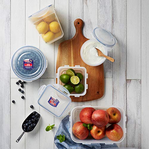 LOCK & LOCK Easy Essentials Food Storage lids/Airtight containers, BPA Free, 10 Piece - Square, Clear - view 2