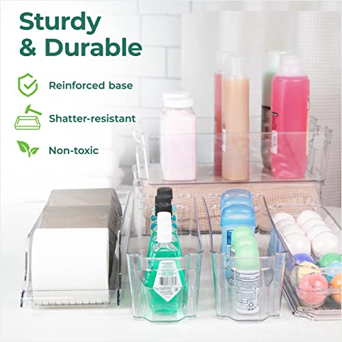 Refrigerator Organizers and Storage - Clear Fridge Organizer Bins Set, Shatterproof Plastic with Easy-Grip Handles, Stackable Kitchen Organization Solution for Home and RV - Set of 6 - view 4