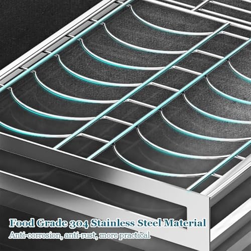 Heavy Duty Wall Mount Dish Rack, Stainless Steel Over Sink Drying Rack with Knife & Chopsticks Holder, Space Saving Kitchen Organizer for Apartment RV, Rust Proof Drainage System, 110Lbs Capacity - view 7