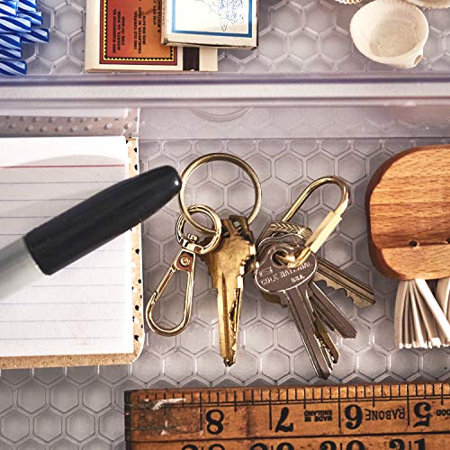 Hexa 6 x 12 Drawer Organizer for Kitchen Utensils with Innovative Honeycomb Base Design, Silverware Tray for Cutlery and Flatware Storage, Bathroom Vanity or Desk Solution, Clear Frost - view 5