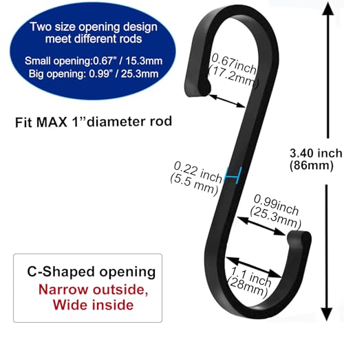 10 Pack S Hooks, S Hooks Heavy Duty for Hanging, Max Load 55 lbs - view 3