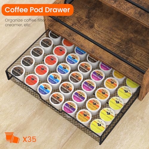Coffee Syrup Organizer Rack, 3-Tier 8 Bottles Syrup Stand - view 4