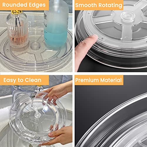 Large 13" Lazy Susan Cabinet Organizer, Non-Skid Lazy Susan Turntable Clear Lazy Susan Tray Storage Containers for Pantry, Kitchen, Countertop, Bathroom-2 Pack - view 6