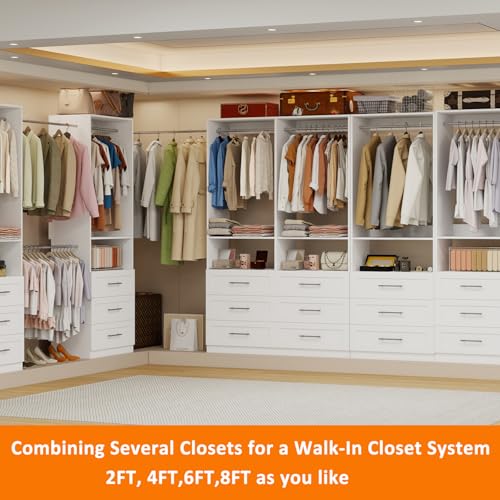 Closet System with 6 Drawers, 4-10.5FT Organizer System - view 5