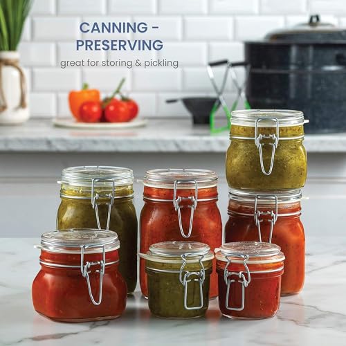 Fido Glass Jars (17.5 Oz, 33.75 Oz & 25.25 Oz) - Airtight Storage Containers - Ideal for Pantry Storage, Gifting, Canning & Kitchen Organization, Made in Italy (Set of 3) - view 2