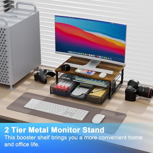 Computer Monitor Stand Riser with Drawer - view 2