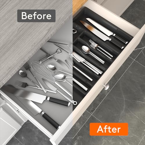 Extra Large Silverware Drawer Organizer, Expandable Utensil Tray - view 5