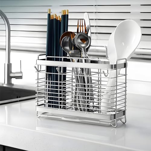 Utensil Holder, Kitchen Utensil Drying Rack with Drain Tray - view 6