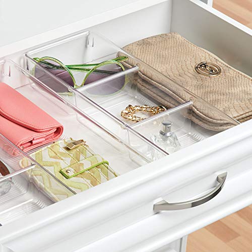 Plastic 3-Section Drawer Organizer for Kitchen, Bathroom, or Office Storage - Clear - view 4