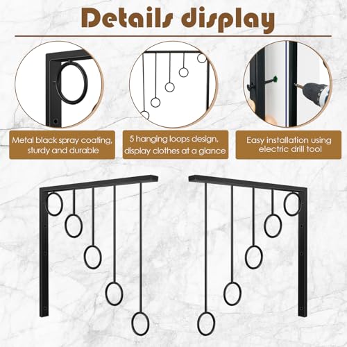6 Pcs Wall Mounted Clothing Rack for Boutique Retail Store - view 3