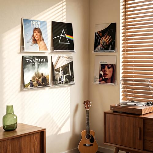 Vinyl Record Wall Mount Shelves, 12 inch Vinyl Holder, 6 Pack - view 3