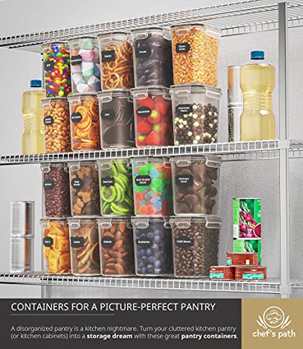 Airtight Plastic Food Containers with Lids - 20 Pack (1.6 Liter Each) - Durable Kitchen and Pantry Storage for Cereal, Rice, Pasta, Sugar - Airtight Food Storage Containers - view 5