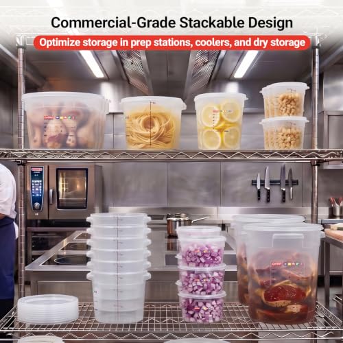 2 Pack 8QT Commercial Round Food Storage Containers with Lids - view 4