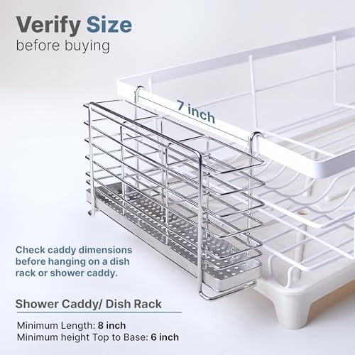 304 Stainless Steel Utensil Holder Drying Rack with Hooks, 2x8.7x5 - view 5