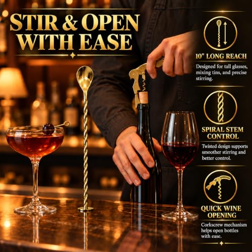 10-Piece Cocktail Shaker Set,24 oz 3-piece cocktail shaker,304(18/8)SS - view 6