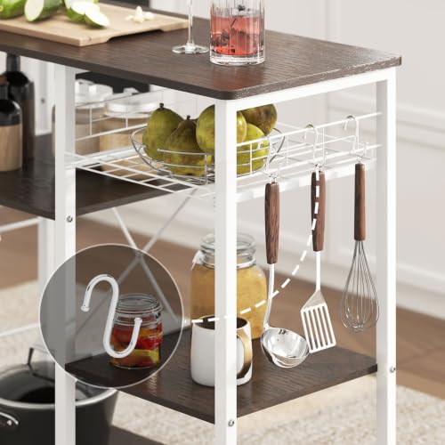 3-Tier Kitchen Baker's Rack, Compact Microwave Stand, Walnut Black - view 5