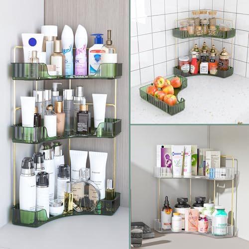 Corner Bathroom Organizer 3 Tier Makeup Countertop Shelf for Vanity - view 6