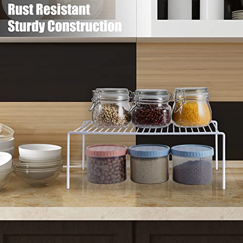 Kitchen Cabinet Shelf Organizer Set of 6, Medium (13 x 9.4 inch) Metal Wire Pantry Storage Shelves, Dish Plate Racks for Cabinets, Freezer, Counter, Cupboard Organizers and Storage, White - view 4