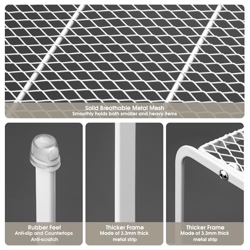 Kitchen Cupboard Organiser-2 Pack Metal Wire Storage Shelf Insert Rack for Kitchen Countertop, Pantry, Cabinet, Fridge - view 5