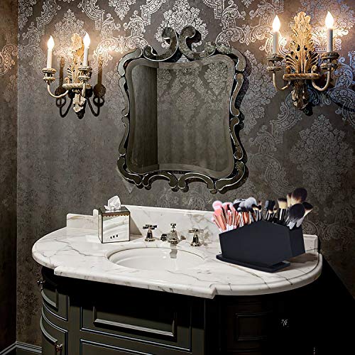 Coffin Brush Holder - Gothic Desk Organizer - Wooden Coffin Pen Holder -Spooky Gothic Decor for Bathroom, Living Room or Bedroom- Black - 10x 5x3.25 Inches - view 4