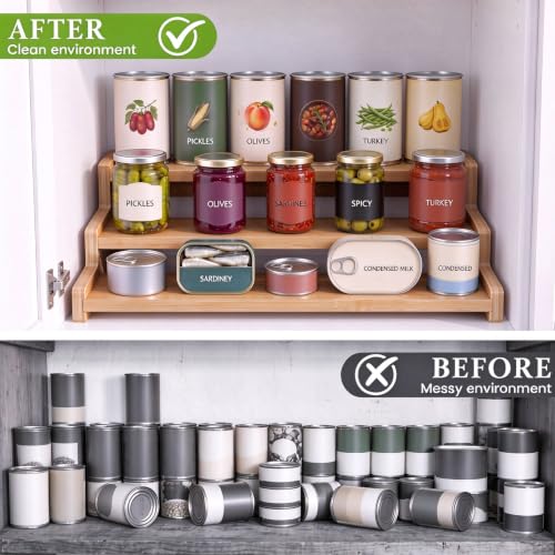 3-Tier Bamboo Can Rack Organizer for Pantry - view 6