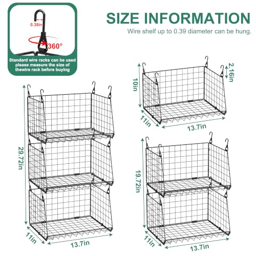 3 Pack Under Bottom Shelf Hanging Baskets for Pantry - view 6