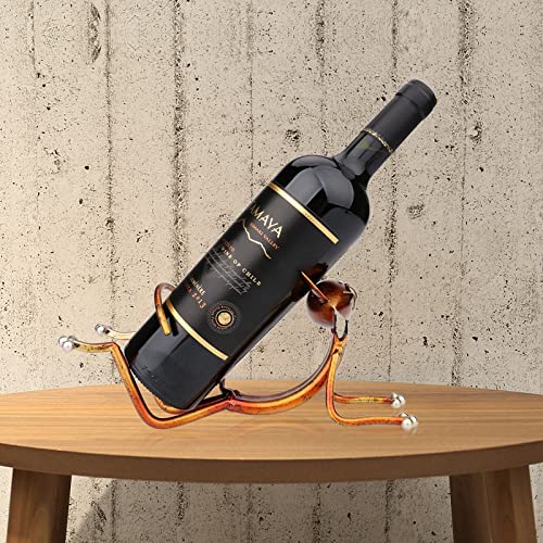 Yoga Cat Metal Sculpture Wine Bottle Rack Holder Handwork Crafts, Christmas Birthday Gift - view 6
