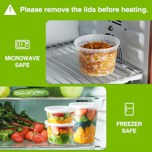 100 Set 8 oz Deli Containers with Lids Airtight To Go Containers - view 6
