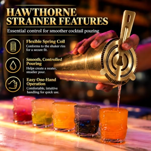 10-Piece Cocktail Shaker Set,24 oz 3-piece cocktail shaker,304(18/8)SS - view 4