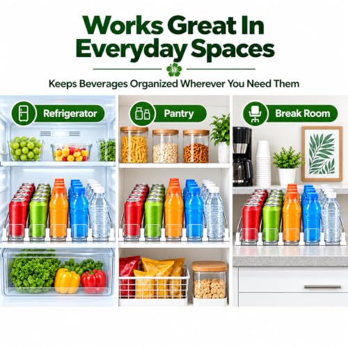 Drink Organizer for Fridge, 5 Row Automatic Adjustable Can Dispenser - view 5