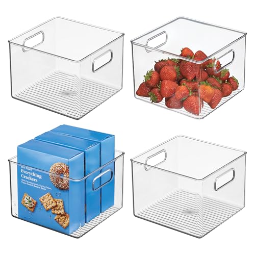 Clear Plastic Storage Bins, 4-Pack