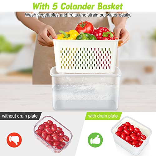 10 PS Fridge Food Plastic Storage Container with Colander - view 6
