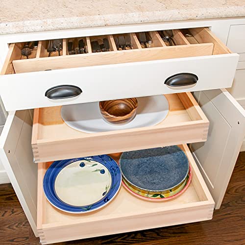 29”W x 21”D x 3”H Soft Close Slide Out Wood Drawer Organizer for Kitchen, (Cabinet Opening>29.5 inches for Bottom Assembly, Width= 29 inches for Side Assembly) - view 2