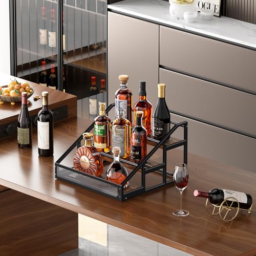3-Tier Liquor Bottle Display Shelf, Countertop Wine Rack, Bar Shelf - view 2