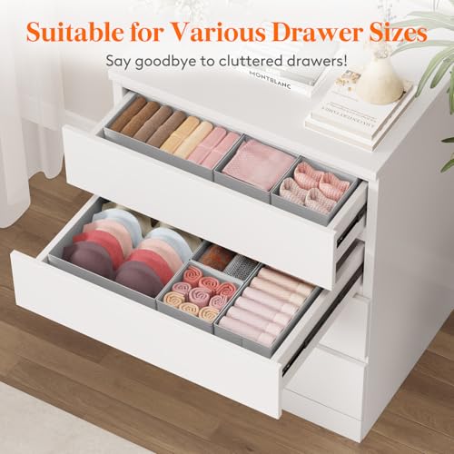 Drawer Organizer Clothes for Closet, Gray, 24 Pack - view 4