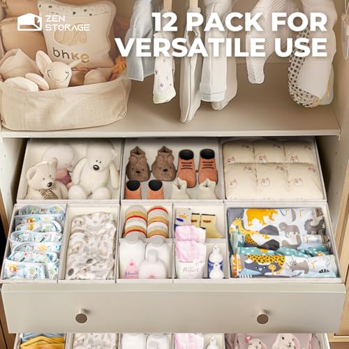 ZenStortage 12Pack Drawer Organizers Clothes, Linen Nursery Drawer Divider - view 5