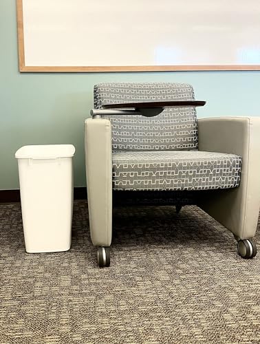 Small Kitchen Bathroom Trash Can, 9 Gallons, White, Waste Basket for Under Counter Office/Bedroom/Bathroom, Plastic - view 5