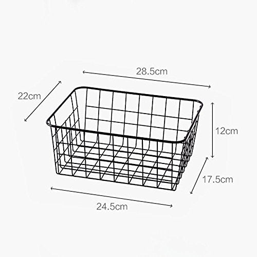 Sturdy Small Wire Storage Basket with Kitchen Food Pantry Papers Home Office Desk Shelf Bathroom Laundry Room Shelf Bedroom Bed Room - view 2