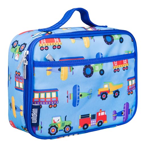 15 Inch Kids Backpack with Lunch Box Bag Bundle - Durable, Lightweight School & Travel Set - Trains, Planes, and Trucks - view 2
