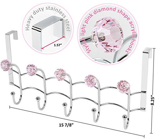 Over the Door Hooks Rack Pink Acrylic Hanger - view 2