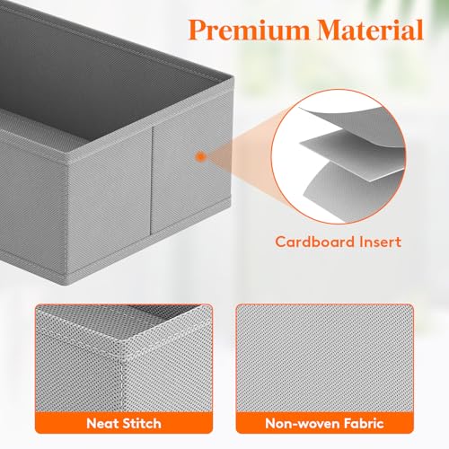 Drawer Organizer Clothes for Closet, Gray, 24 Pack - view 5
